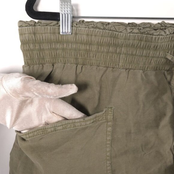 Anthropologie LINEN Blend Moss Green Utility Mini Skirt Size XL - Picture 12 of 16